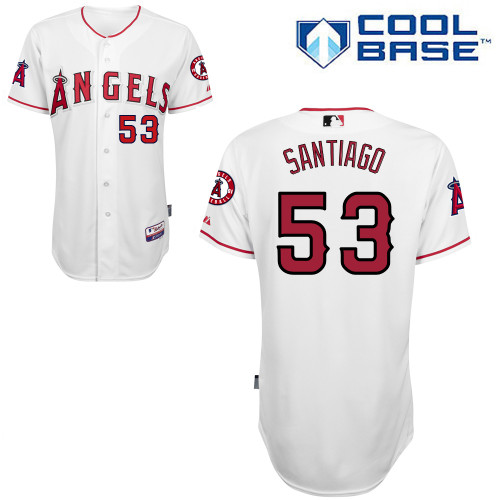 Hector Santiago #53 MLB Jersey-Los Angeles Angels of Anaheim Men's Authentic Home White Cool Base Baseball Jersey